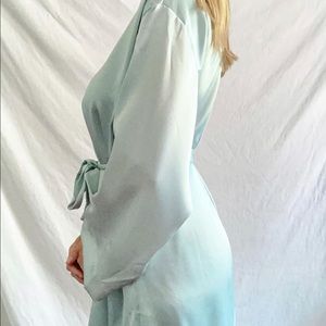 Vintage Silky Mint Green Robe